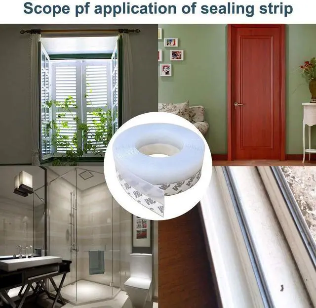 Alt view image 6 of 6 - Silicone Seal Strip - Weather Stripping Door Window Seal-Door Strip Bottom Draft Stopper 16.5 Foot (25MM, Transparent)