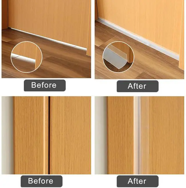 Alt view image 3 of 7 - Silicone Clear Weather Stripping Door Seal, Silicone Seal Strip, Sliding Door Seal Weather Stripping, Door Draft Stopper for Side of Door, Self-Adhesive Insulation Tape for Gaps (25mm;26Ft)