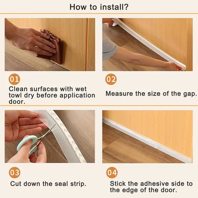 Alt view image 5 of 7 - Silicone Clear Weather Stripping Door Seal, Silicone Seal Strip, Sliding Door Seal Weather Stripping, Door Draft Stopper for Side of Door, Self-Adhesive Insulation Tape for Gaps (25mm;26Ft)