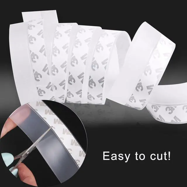 Alt view image 6 of 7 - Silicone Clear Weather Stripping Door Seal, Silicone Seal Strip, Sliding Door Seal Weather Stripping, Door Draft Stopper for Side of Door, Self-Adhesive Insulation Tape for Gaps (25mm;26Ft)