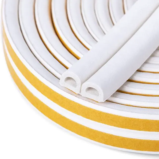 Main image of Door & Window Weather Stripping, Soundproof Insulation Seal Strip with Self-Adhesive Rubber Collision Protection, 16.5 Ft (White)
