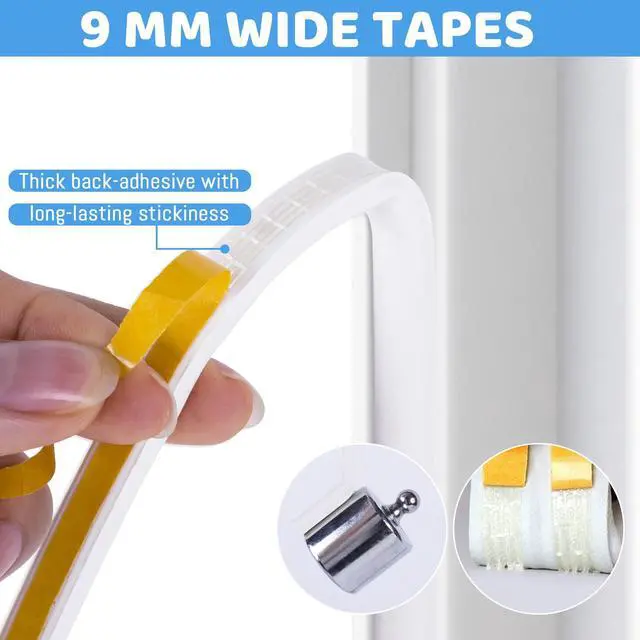 Alt view image 4 of 6 - Door & Window Weather Stripping, Soundproof Insulation Seal Strip with Self-Adhesive Rubber Collision Protection, 16.5 Ft (White)