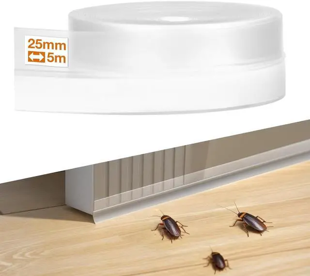 Main image of 25mm 16.4 Feet Silicone Weather Stripping Door Seal, Transparent Under Door Gap Filler for Draft Stopper Adhesive Doors Windows and Shower Glass Gaps