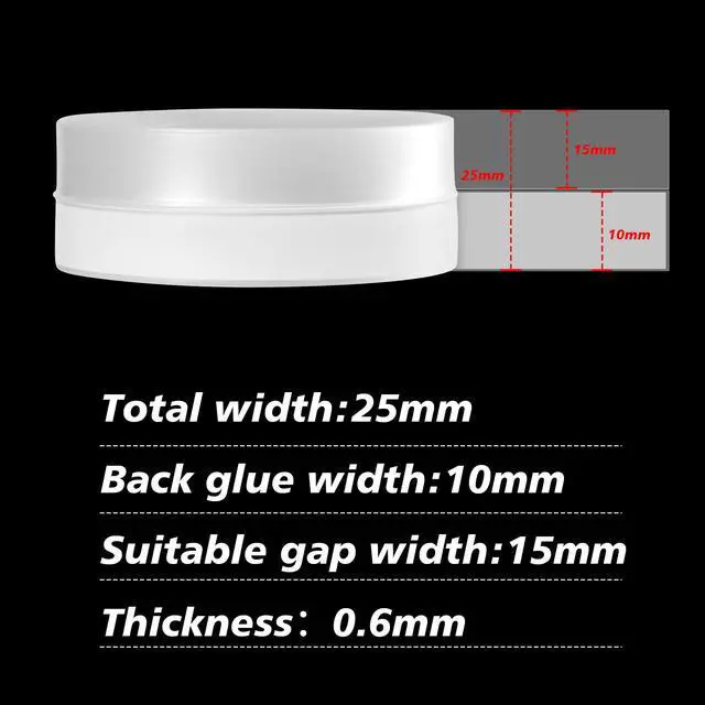 Alt view image 2 of 6 - 25mm 16.4 Feet Silicone Weather Stripping Door Seal, Transparent Under Door Gap Filler for Draft Stopper Adhesive Doors Windows and Shower Glass Gaps