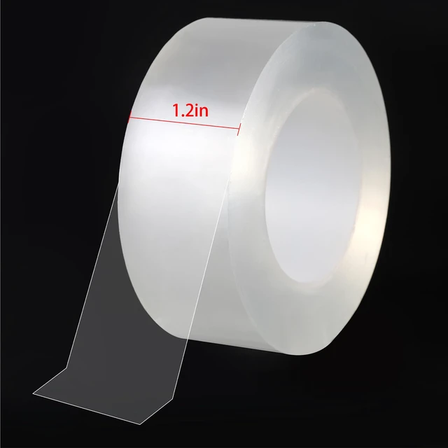 Alt view image 2 of 7 - Transparent Weather Sealing Tape, Clear Draft Isolation Film Tape for Door Draft Stopper, Adhesive Tape for Doors, Windows and Shower Glass Gaps - No Residue (1.2 Inch x 16Ft)