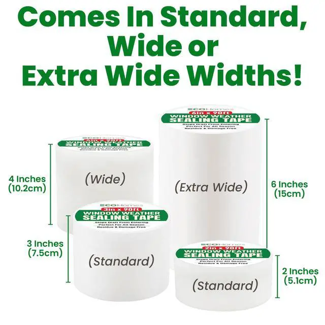 Alt view image 6 of 7 - Window Weather Sealing Tape | Winter Weather Stripping Tape to Block Cold Drafts Through Window Gaps and AC Units, Insulation Seal and Draft Blocker for Home (2 Inch by 90 FT, Clear)
