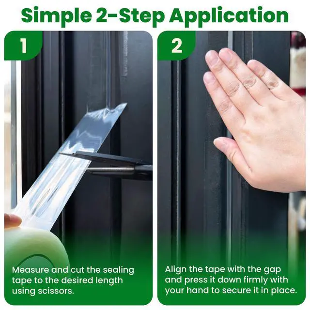 Alt view image 7 of 7 - Window Weather Sealing Tape | Winter Weather Stripping Tape to Block Cold Drafts Through Window Gaps and AC Units, Insulation Seal and Draft Blocker for Home (2 Inch by 90 FT, Clear)