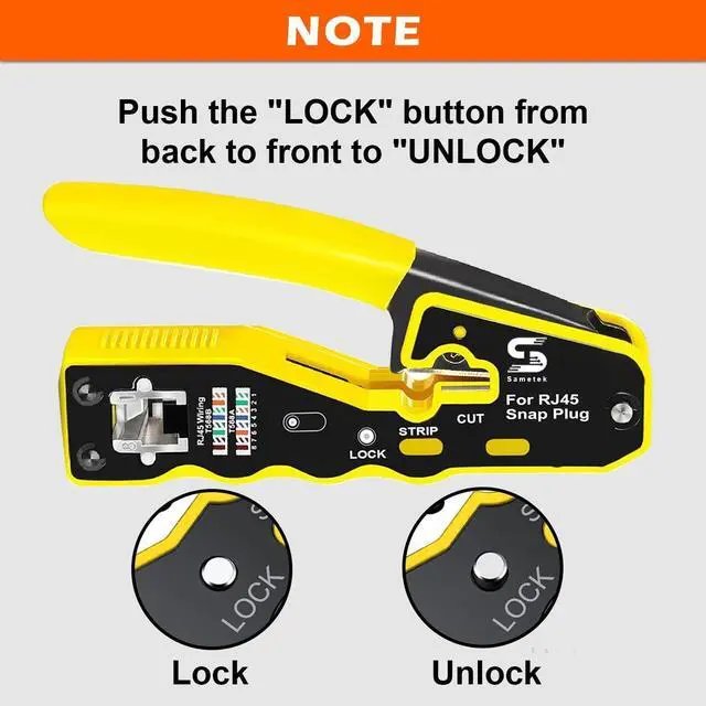 Alt view image 2 of 7 - RJ45 Pass through Ethernet Network Crimping tool Pass Through RJ45 Crimper Tool for Cat5e Cat6 Cat7 cat8e Connector with Wire Stripping Knife, Crimper for Stripping Crimping & Cutting + 2 Extra Blades