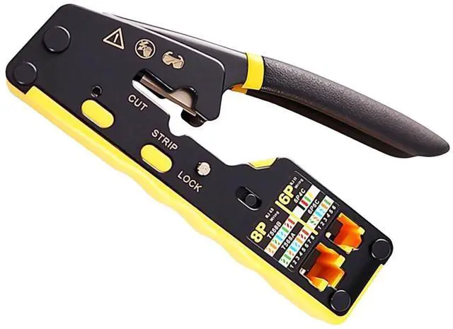 Main image of RJ45 Crimp Tool Passthrough 8P 6P RJ45 Crimper/Wire Cutter/Wire Stripper for RJ11/ RJ12 Cut CAT5 CAT6 CAT7 Ethernet Crimpers Electrician Tool 8P 6P