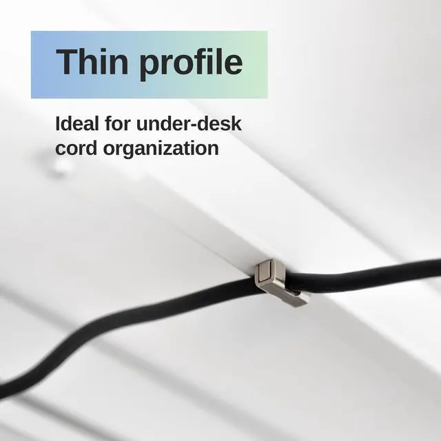 Alt view image 2 of 6 - Magnetic Cord Holder, Heavy Duty Neodymium Magnets for Cord Management (10-Pack, Silver) No Adhesives or Cable Ties, Reusable Desk Cable Organizers