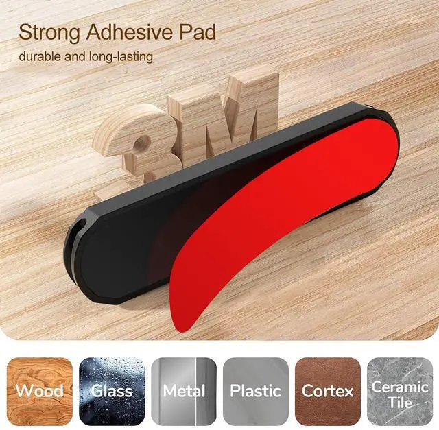Alt view image 4 of 7 - Magnetic Cable Holder 6 Slots Cable Clips Cable Management Wire Organizer Under Desk Self Adhesive Sticky for USB Cord Wall Nightstand Car Charging Power Office Home Wire Clips - Black