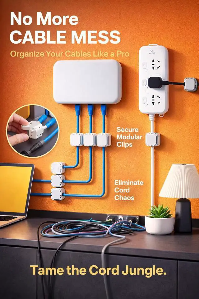 Alt view image 2 of 7 - Magnetic Cable Clips Cord Organizer for Desk, Wall & Car, Self Adhesive Cable Holder, Wire Management for Charging Cables, USB, Lightning & Type C (6 Pack) Compatible with iOS & Android Devices