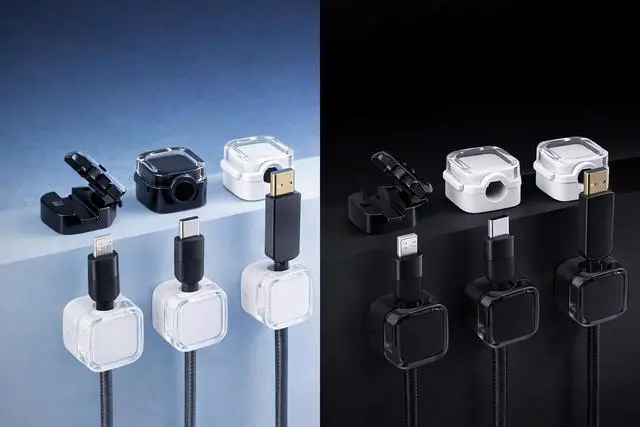 Alt view image 6 of 7 - Magnetic Cable Clips Cord Organizer for Desk, Wall & Car, Self Adhesive Cable Holder, Wire Management for Charging Cables, USB, Lightning & Type C (6 Pack) Compatible with iOS & Android Devices