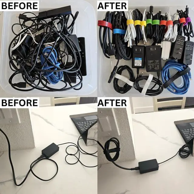 Alt view image 2 of 7 - Snap Wrap | Pro Silicone Magnetic Cable Organizer 6-Pack | Easy One-Hand Operation Cable Management Bands for Home, Office, and Travel | Tidy Cable and Wire Storage
