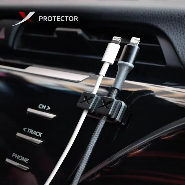 Alt view image 3 of 6 - Magnetic Cable Holders 2 Pairs - Premium Cable Clips - Self-Adhesive Cable Holder for Car - Cord Organizer for Desk - Cable Organizer - Black Wire Organizer - Cord Management for Wires!