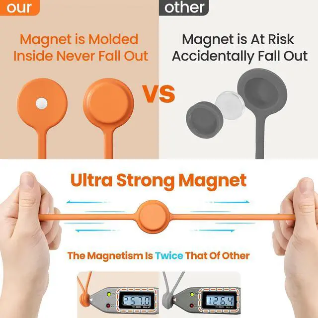 Alt view image 2 of 7 - Reusable Silicone Magnetic Cable Ties - 2 Sizes Combo (4pcs 2.95'' + 4pcs 7.68'') - Multi-Purpose for Cable Bundling, Organizing, Bookmarks & Fridge Magnets - Assorted Colors, 8-Pack