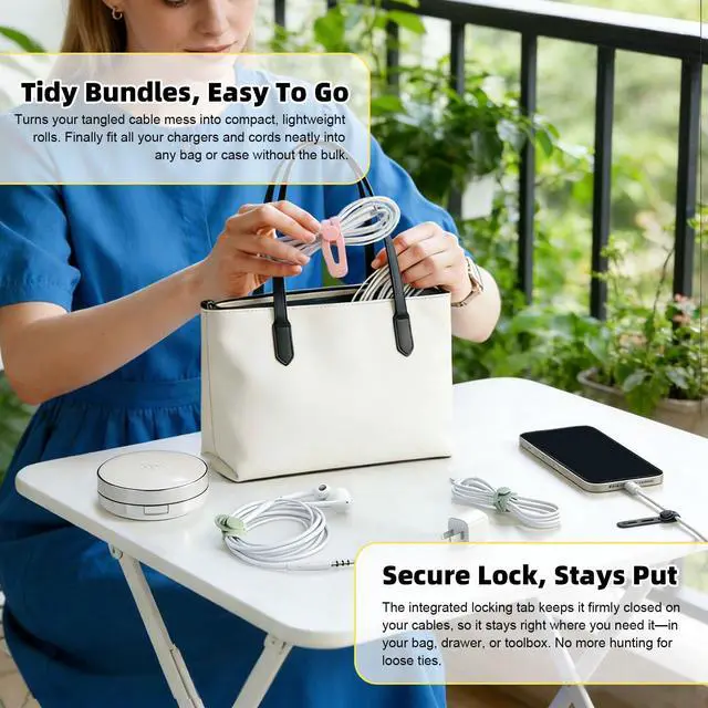Alt view image 6 of 7 - 28Pcs Silicone Cable Ties Reusable, Multipurpose Cable Management Organizer, Adjustable Fastening Cable Straps with Locking Buckles, High Elasticity Cord Organizer, Travel Essentials(2 Sizes, 7Colors)