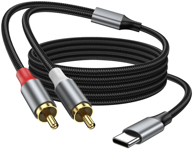 Main image of 16FT USB C to RCA Audio Cable, Type C to 2RCA Male Jack Splitter, RCA to USB C for iPhone 17 16 iPad Pro Galaxy S25 S24 S23 S22, Google Pixel, Amplifiers 16FT