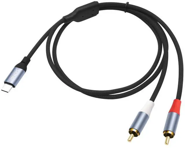Main image of 6.6FT USB-C to Dual RCA Cable - Digital to Analog Audio Cable with DAC Chip, Gold-Plated RCA Connectors, Dual-Shielded for Home Audio/Turntables/Amplifiers