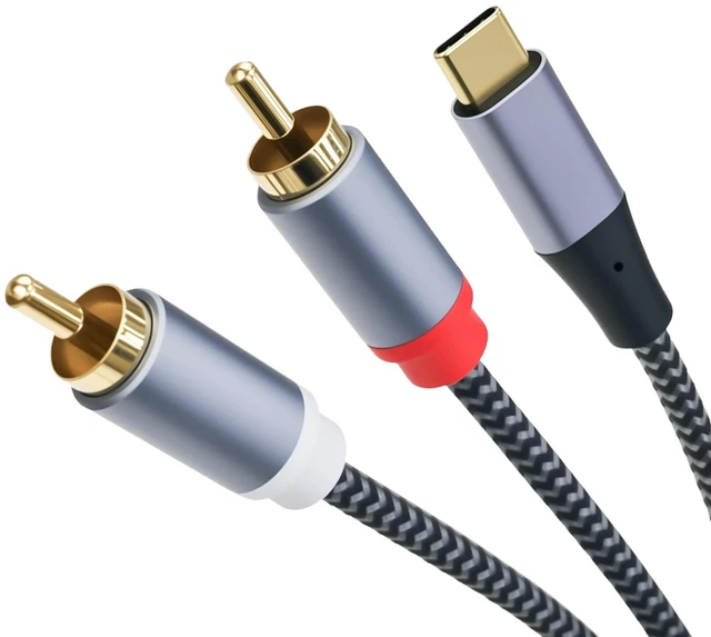 Main image of USB C to RCA Audio Cable 6.6ft, Type C to Dual RCA with DAC USB-C to Dual RCA Audio Cable, 6.6ft, Built-in DAC for Speakers, Amplifiers & Stereo Systems