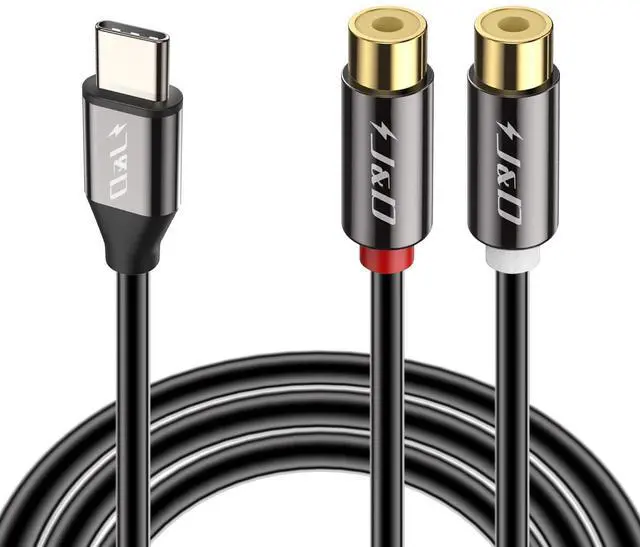 Main image of USB C to 2 RCA Female Audio Cable, Gold Plated RCA Extension Cord Y Splitter, Compatible with iPhone 16/17 Series, Galaxy S23/S24/S25, Home Theater Systems, 0.6 Feet