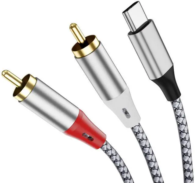 Main image of USB C to 2 RCA Stereo Adapter Cable, TYP-C to 2 RCA Audio Cable, Suitable for TVs, Computers, Mobile Phones, MP3 Players, Speakers, car radios, Tablets, amplifiers, Speakers, etc.