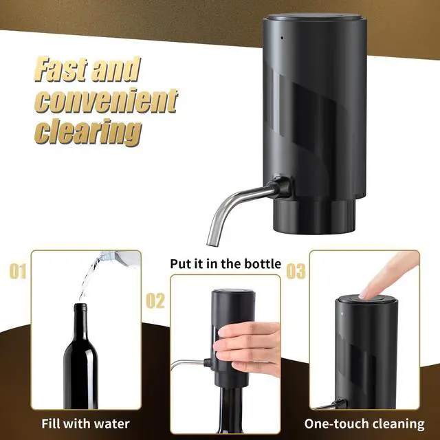 Alt view image 6 of 6 - Wine Aerator Electric Wine Decanter Automatic Wine Aerator Portable One Touch Wine Dispenser Rechargeable Wine Pourer Wine Gifts for Wine Lovers and Parties