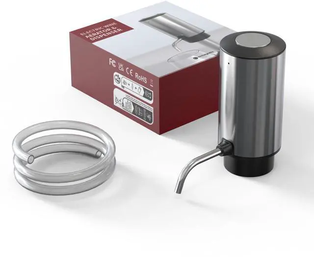 Alt view image 7 of 7 - Electric Wine Aerator Pourer One Touch Wine Accessories Rechargeable 2-in-1 Automatic Wine Decanter Stainless Steel Wine Dispenser Gifts for Wine Lovers