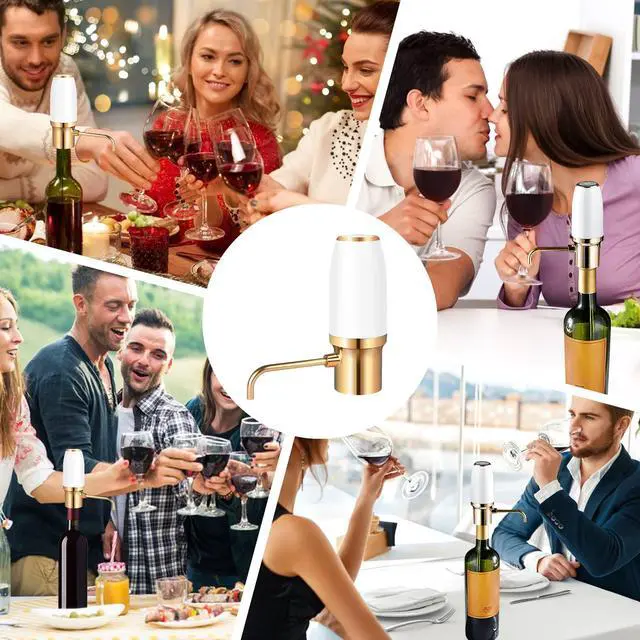 Alt view image 5 of 7 - Electric Wine Aerator, Wine Accessories Aeration for Beginner Enthusiast, Wine Aerator Pourer Spout, Wine Gifts, Wine Dispenser with USB Rechargeable for Travel, Home, Bar