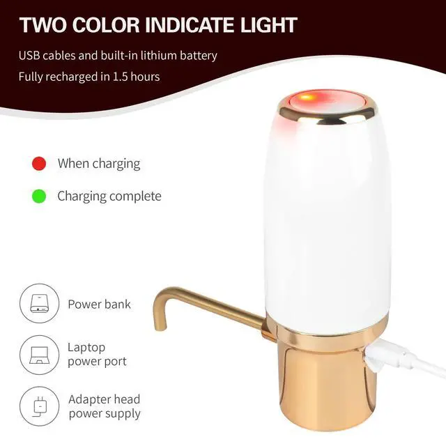 Alt view image 7 of 7 - Electric Wine Aerator, Wine Accessories Aeration for Beginner Enthusiast, Wine Aerator Pourer Spout, Wine Gifts, Wine Dispenser with USB Rechargeable for Travel, Home, Bar