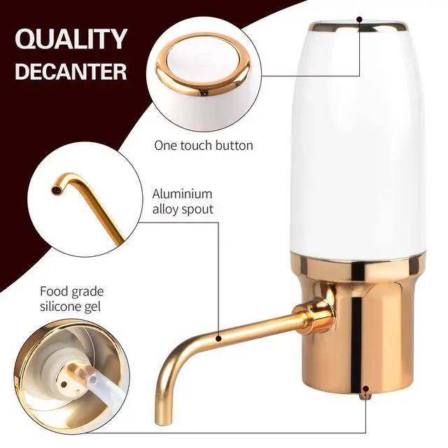 Alt view image 6 of 7 - Electric Wine Aerator, Wine Accessories Aeration for Beginner Enthusiast, Wine Aerator Pourer Spout, Wine Gifts, Wine Dispenser with USB Rechargeable for Travel, Home, Bar