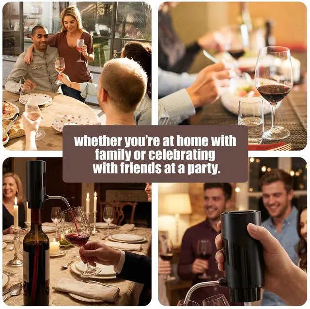 Alt view image 5 of 6 - Electric Wine Aerator Pourer - Automatic Wine Decanter Dispenser, Wine Aerator for Wine Enthusiasts (Black)