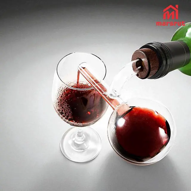 Alt view image 4 of 7 - Aireador De Vino, Wine Aerator Decanter Decantador, Quick Wine Pourer, Clear Transparent Glass Style, Accessories for Bottle Whisky for Birthday Home Gatherings Fathers Gifts,