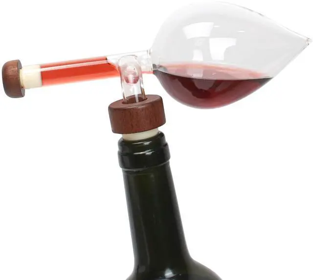 Main image of Wine Aerator Decanter Bulb, Italian Aireador De Vino, Wine Whisky Bottle Decantador Dosificador Pourer for Taste Better, Clear Glass Spout, Accessories for Birthday Father Gift Home Gathering, No Drip