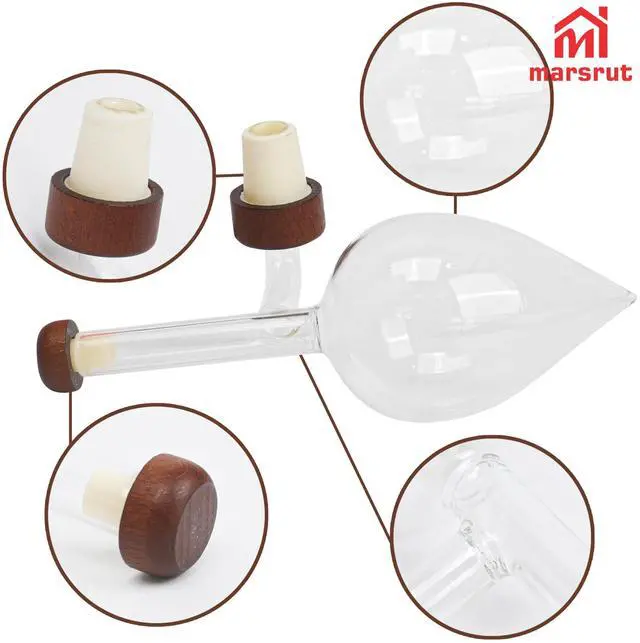 Alt view image 3 of 7 - Wine Aerator Decanter Bulb, Italian Aireador De Vino, Wine Whisky Bottle Decantador Dosificador Pourer for Taste Better, Clear Glass Spout, Accessories for Birthday Father Gift Home Gathering, No Drip