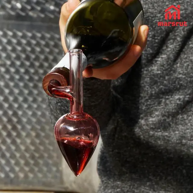 Alt view image 7 of 7 - Wine Aerator Decanter Bulb, Italian Aireador De Vino, Wine Whisky Bottle Decantador Dosificador Pourer for Taste Better, Clear Glass Spout, Accessories for Birthday Father Gift Home Gathering, No Drip