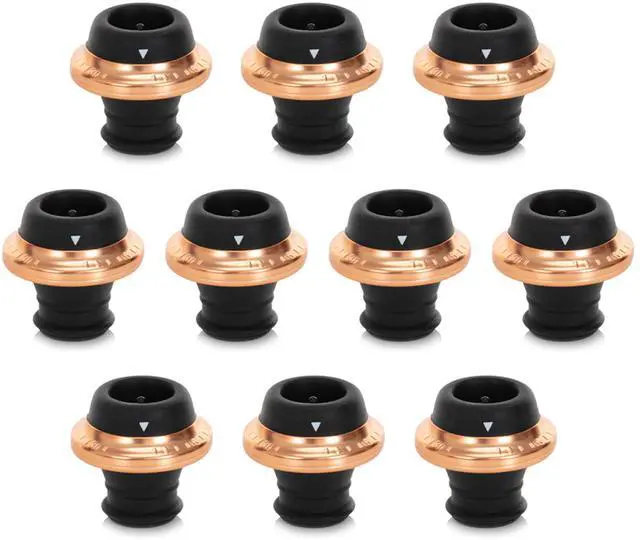 Main image of Electric Wine Preserver - Rechargeable Vacuum Saver With Airtight Seal - Automatic Air Remover Pump for 10 Days of Flavor & Freshness - Preservation System (Black & Rose Gold (stoppers only))