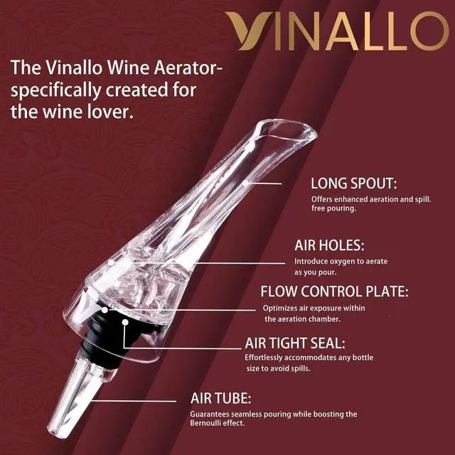 Alt view image 2 of 6 - Wine Aerator Pourer Spout Diffuser - Wine Decanter with Aerator Attaches to Wine Bottle for Enhanced Flavor | Premium Quality Wine Air Aerator with Reusable Silicone Wine Stopper | No Drip or Spill