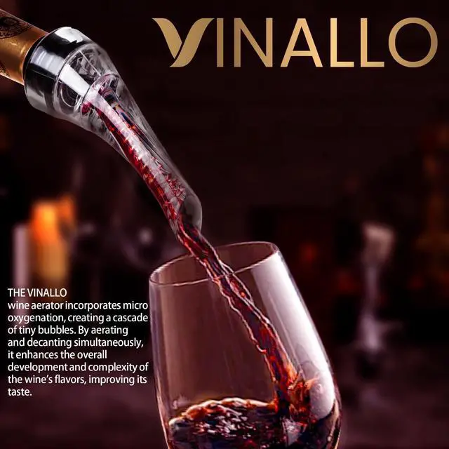 Alt view image 4 of 6 - Wine Aerator Pourer Spout Diffuser - Wine Decanter with Aerator Attaches to Wine Bottle for Enhanced Flavor | Premium Quality Wine Air Aerator with Reusable Silicone Wine Stopper | No Drip or Spill