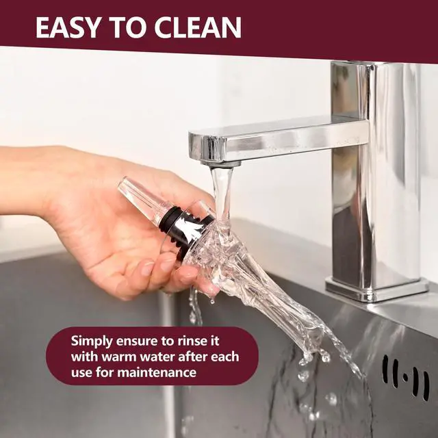 Alt view image 5 of 6 - Wine Aerator Pourer Spout Diffuser - Wine Decanter with Aerator Attaches to Wine Bottle for Enhanced Flavor | Premium Quality Wine Air Aerator with Reusable Silicone Wine Stopper | No Drip or Spill