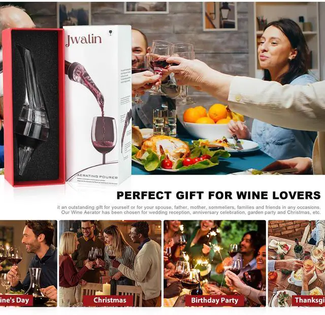 Alt view image 7 of 7 - Wine Aerator and Pourer Premium Air Decanter Spout to Enhance Wine Flavor & Aroma, No-Drip Wine Pourer Spout for Red & White Wines, Perfect Gift for Wine Lovers