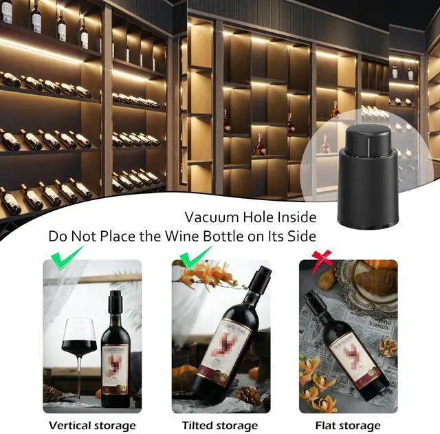 Alt view image 6 of 7 - Wine Stoppers Vacuum, Reusable Silicone Wine Bottle Stopper Wine Saver Wine Preserver with Date Dial, Best Christmas and Birthday Gifts - 2 Pack