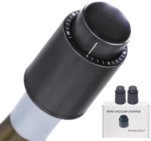 Main image of Vacuum Wine Stopper W/Pump, 2-Pack Wine Preservers Savers, Wine Bottle Sealer Blocker, Gifts for Wine Lovers | Reusable Wine Accessories, No Worry Waste Wine