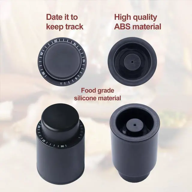 Alt view image 3 of 7 - Vacuum Wine Stopper W/Pump, 2-Pack Wine Preservers Savers, Wine Bottle Sealer Blocker, Gifts for Wine Lovers | Reusable Wine Accessories, No Worry Waste Wine