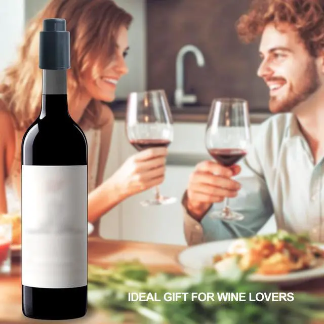 Alt view image 7 of 7 - Vacuum Wine Stopper W/Pump, 2-Pack Wine Preservers Savers, Wine Bottle Sealer Blocker, Gifts for Wine Lovers | Reusable Wine Accessories, No Worry Waste Wine
