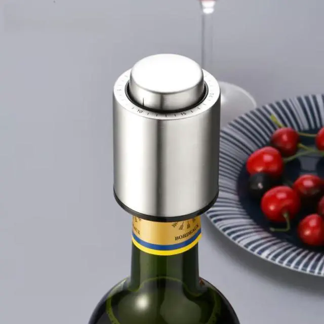 Main image of Wine Bottle Stoppers,Stainless Steel Vacuum Wine Stopper,Reusable Wine Preserver Savers with Time Scale Record, Keep Wine Really Fresh,Best Christmas and Birthday Gifts for Wine Lovers