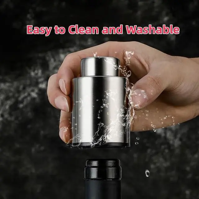 Alt view image 7 of 7 - Wine Bottle Stoppers,Stainless Steel Vacuum Wine Stopper,Reusable Wine Preserver Savers with Time Scale Record, Keep Wine Really Fresh,Best Christmas and Birthday Gifts for Wine Lovers