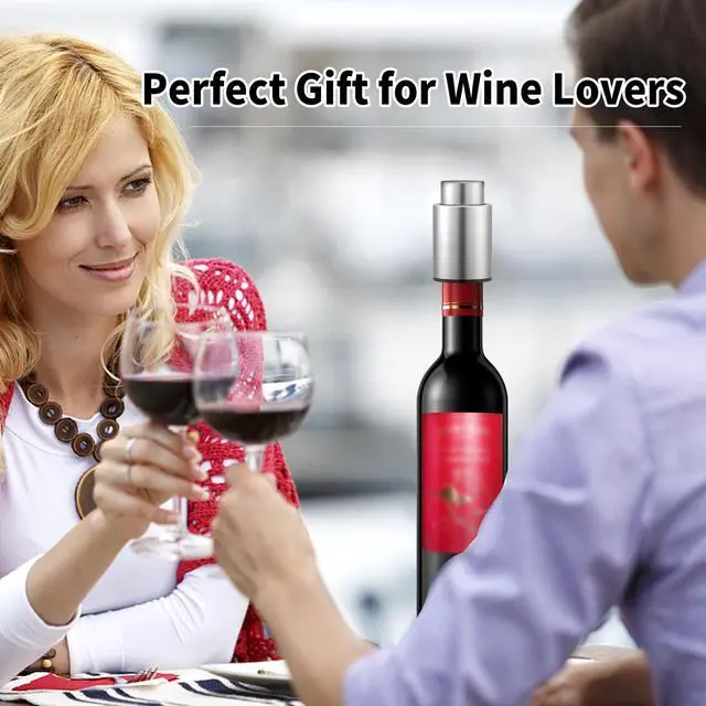 Alt view image 7 of 7 - Wine Bottle Stoppers2-in-1 Vacuum Wine StopperStainless Steel Wine Savers, Reusable Wine Preserver, Vacuum Pump Corks Keep Wine Really Fresh, Best Gift Accessories,(1 Pack)