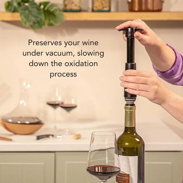 Alt view image 6 of 6 - Original Saver Wine Bottle Stopper With 2 Vacuum Stoppers Preserver Wine Stopper with Pump for Red or White Wine Wine Accessories to Keep Wine Fresh Airtight Seal Stoppers White