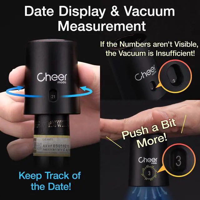 Alt view image 5 of 7 - Vacuum Wine Stopper with Date Display 7DayWine Preservation Stopper, Silicone Wine Cap & ABS, French Design, 4Colors (Green-JS15-FBA)